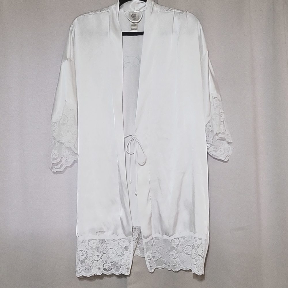 Bridal Robe, Size L, Pearl White